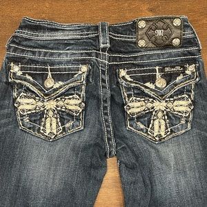 Girls Miss Me dark wash denim bootcut jeans size 10